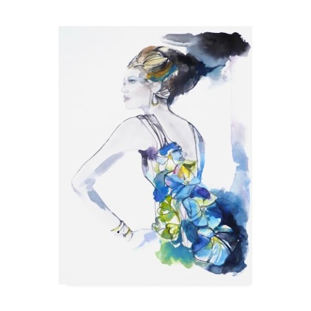 Schuyler Rideout 'Flower Dress Blue Yellow' Canvas Art,24x32